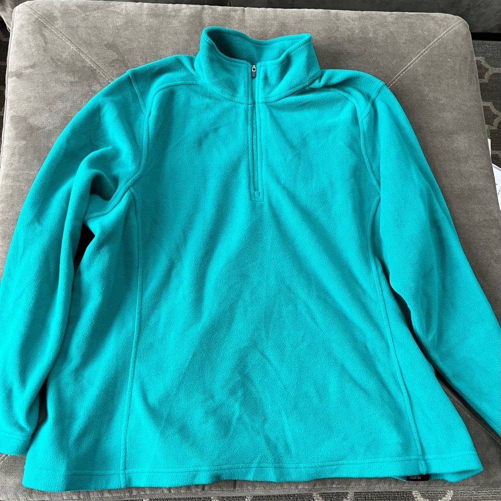 Women's Teal Pullover Fleece Sweater